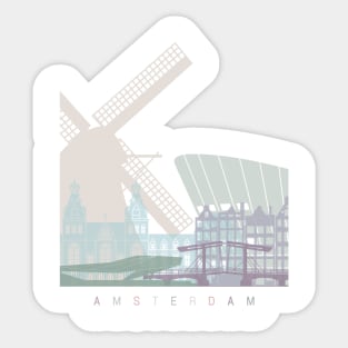 AMSTERDAM SKYLINE POSTER PASTEL Sticker